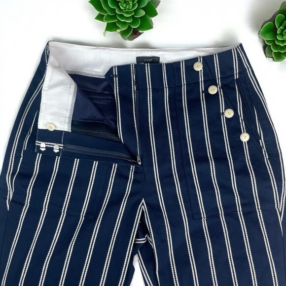 🆕 J. Crew Straight-Leg Sailor Pant in Stripe with Button Detail - Picture 8 of 12